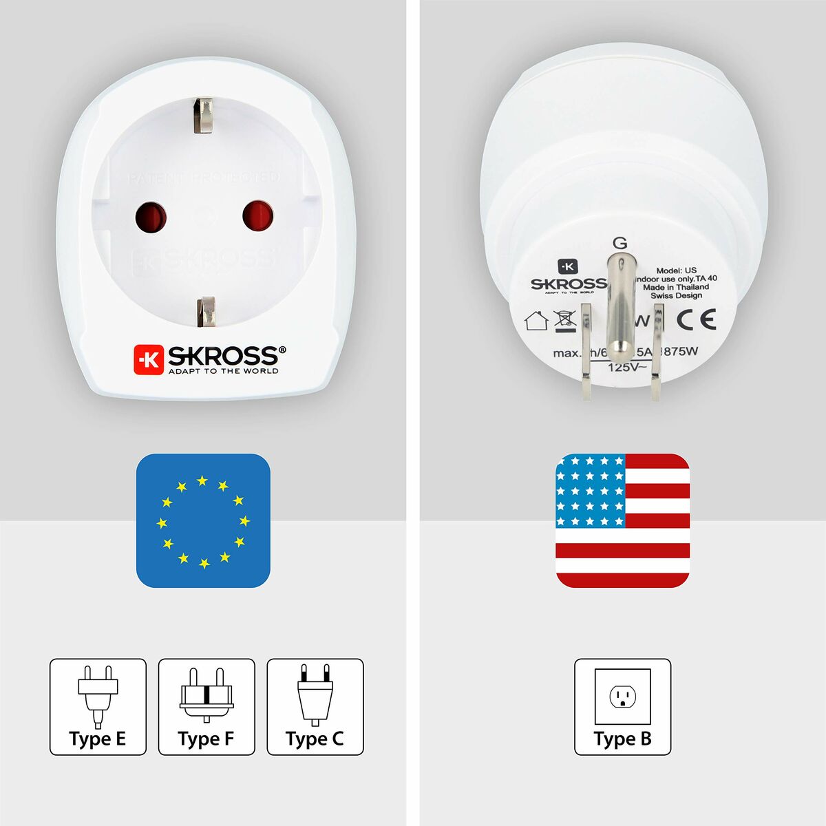 Adapter struje Skross 1500203-E europski SAD